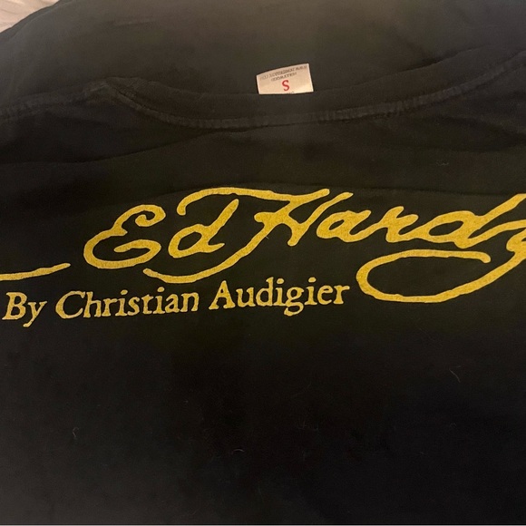 Ed Hardy Black T-Shirt with Colorful Graphic - Picture 2 of 2